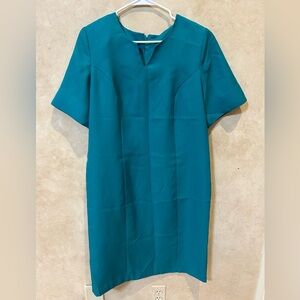 Roaman's Teal Midi Dress 16-18 working girl classic office attire